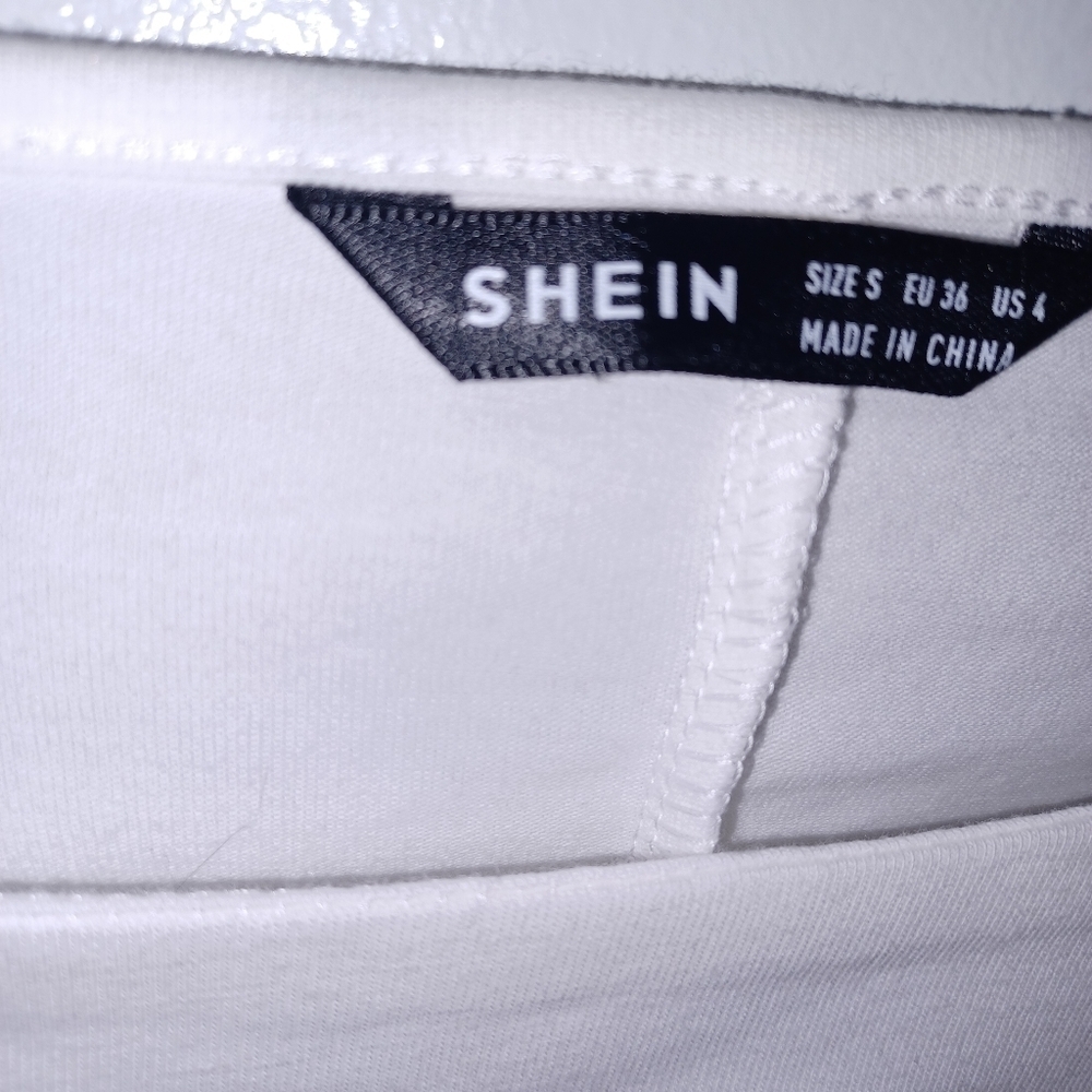Shein - White- Cut-Out- Long Sleeve Top- W Sz Small - Picture 4 of 7
